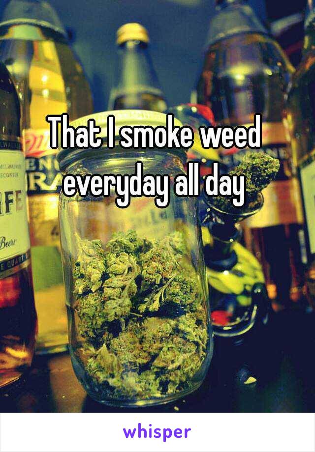 That I smoke weed everyday all day 