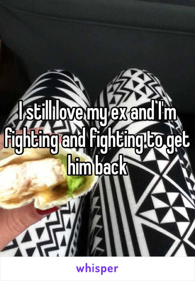 I still love my ex and I'm fighting and fighting to get him back