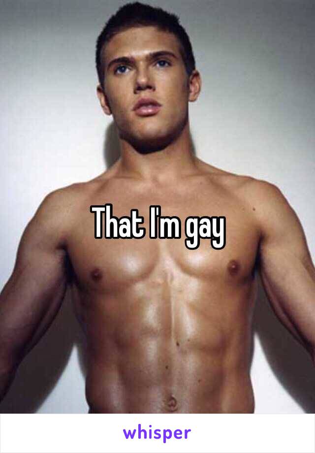 That I'm gay