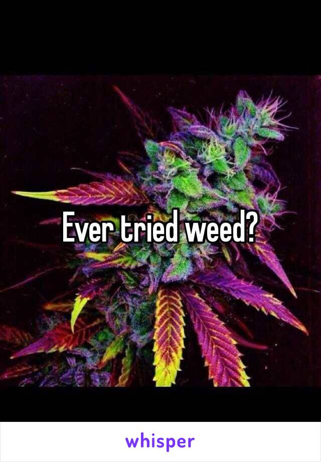 Ever tried weed?