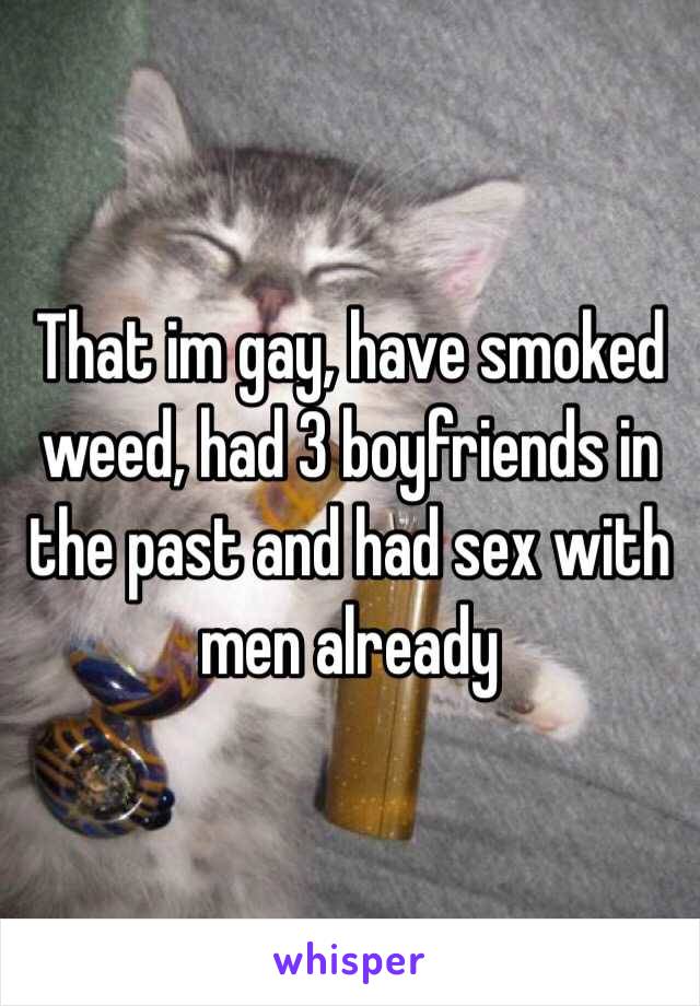 That im gay, have smoked weed, had 3 boyfriends in the past and had sex with men already