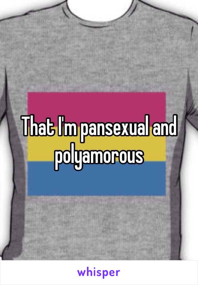 That I'm pansexual and polyamorous 