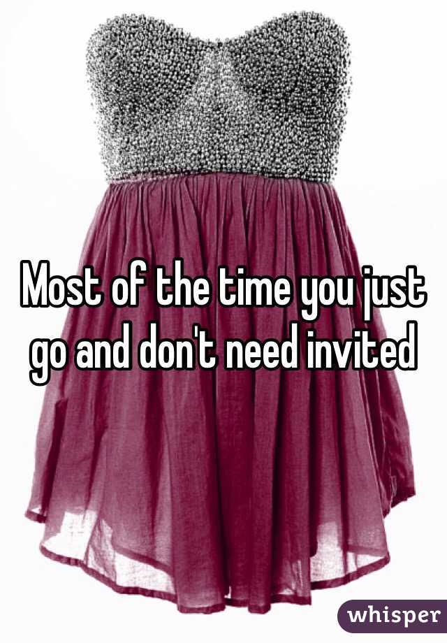 Most of the time you just go and don't need invited 