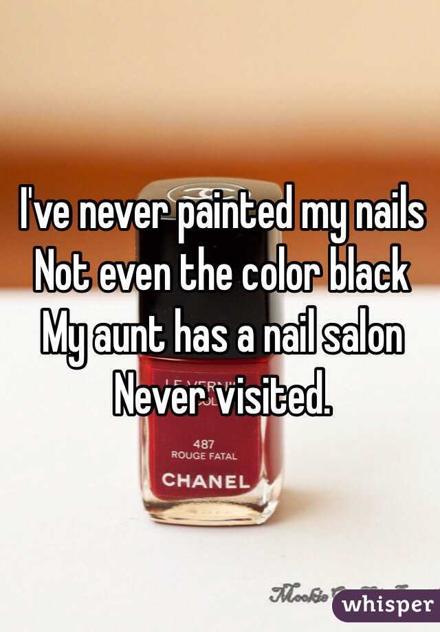 I've never painted my nails
Not even the color black 
My aunt has a nail salon
Never visited.