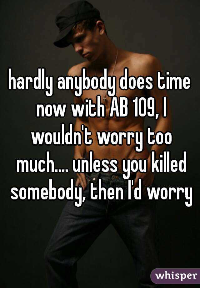 hardly anybody does time now with AB 109, I wouldn't worry too much.... unless you killed somebody, then I'd worry