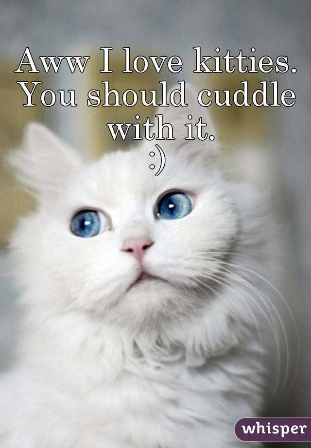 Aww I love kitties.
You should cuddle with it.
:)