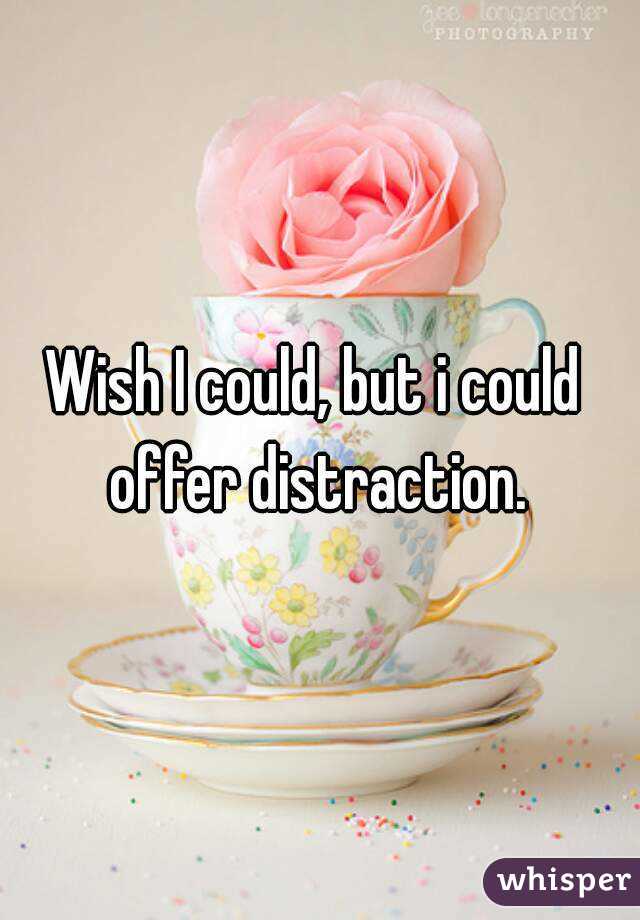 Wish I could, but i could  offer distraction. 