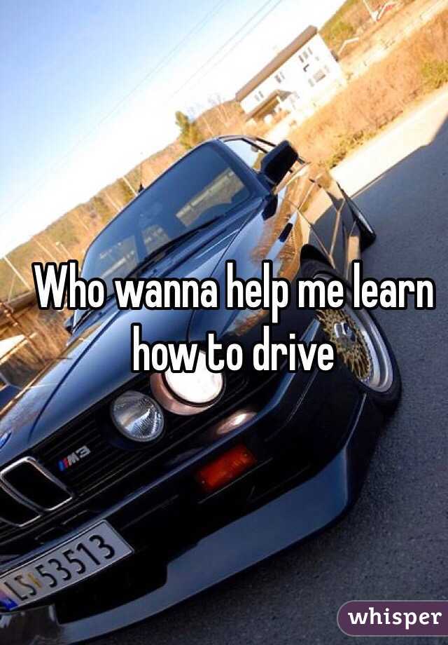 Who wanna help me learn how to drive 