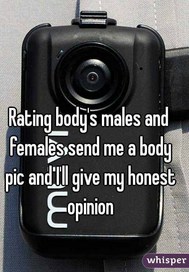 Rating body's males and females send me a body pic and I'll give my honest opinion