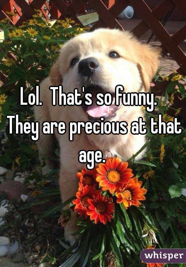 Lol.  That's so funny.   They are precious at that age. 