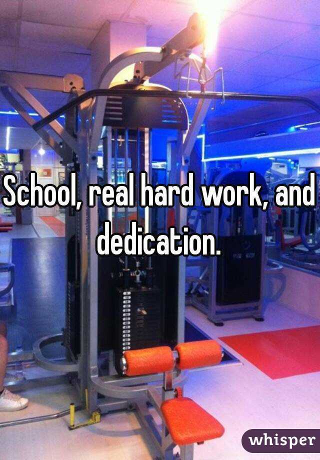 School, real hard work, and dedication. 