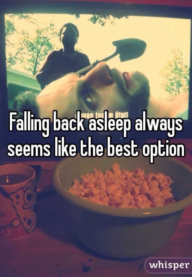 Falling back asleep always seems like the best option