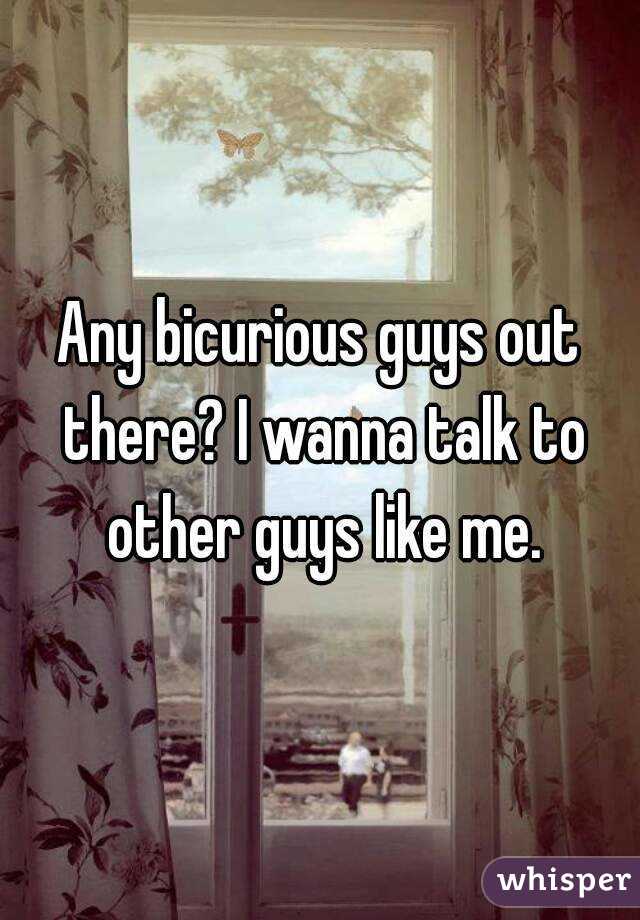 Any bicurious guys out there? I wanna talk to other guys like me.