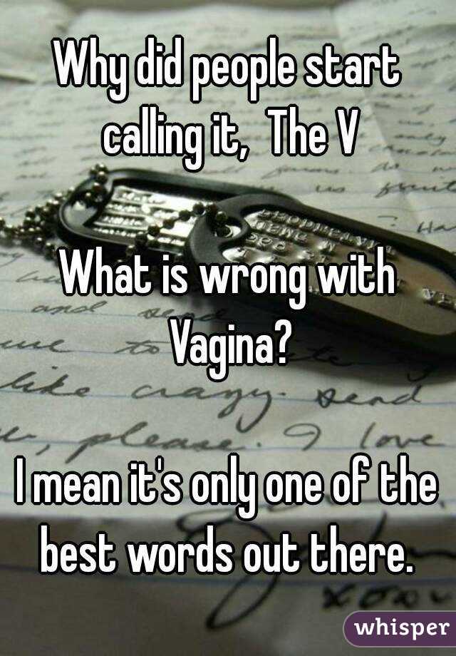 Why did people start calling it,  The V

What is wrong with Vagina?

I mean it's only one of the best words out there. 