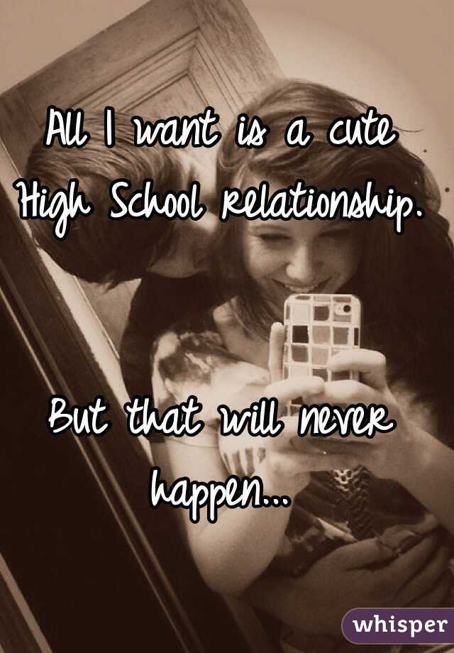All I want is a cute High School relationship. 


But that will never happen...