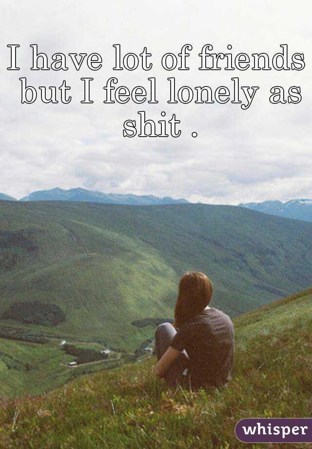 I have lot of friends but I feel lonely as shit .
