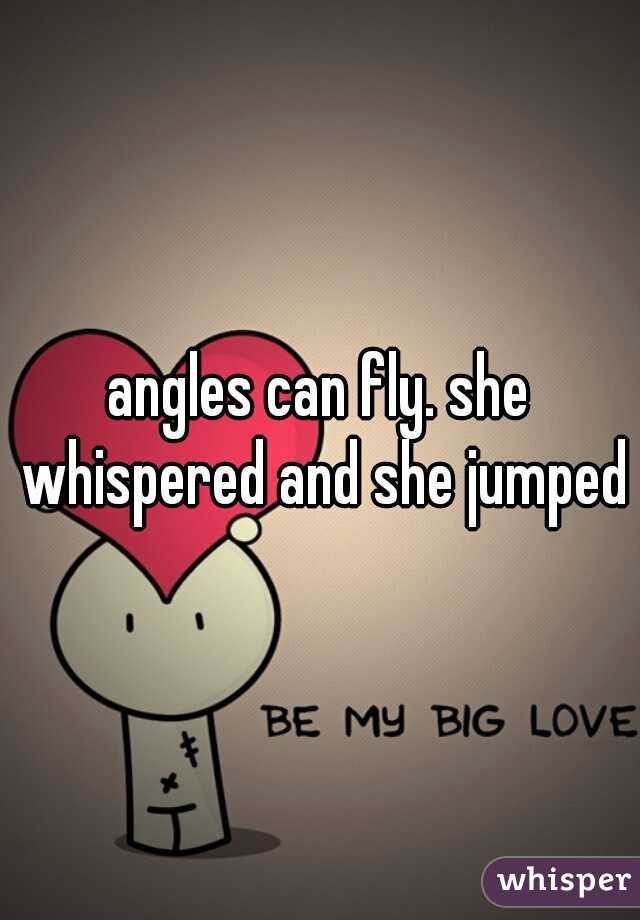 angles can fly. she whispered and she jumped