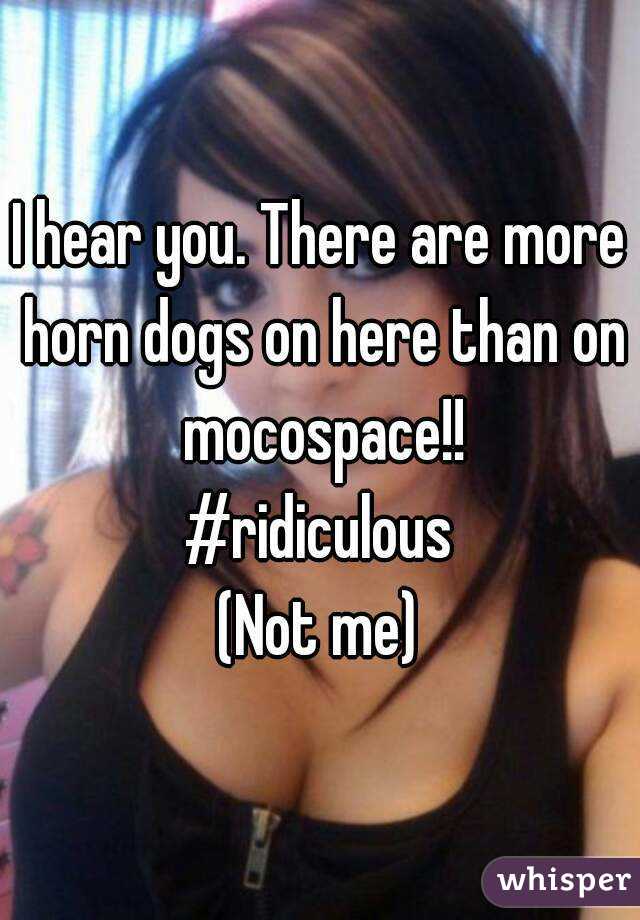 I hear you. There are more horn dogs on here than on mocospace!!
#ridiculous
(Not me)
