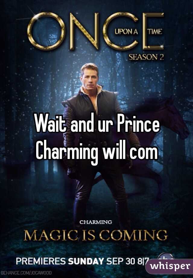 Wait and ur Prince Charming will com
