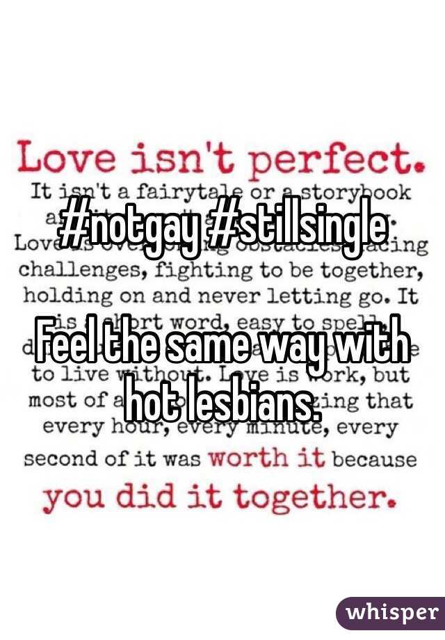 #notgay #stillsingle

Feel the same way with hot lesbians. 