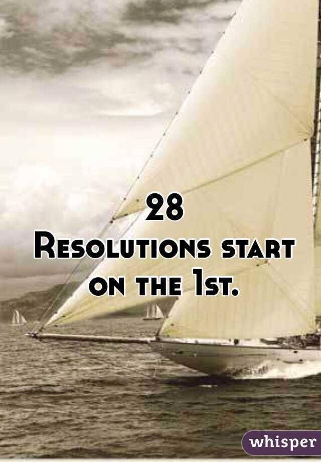 28
Resolutions start on the 1st.