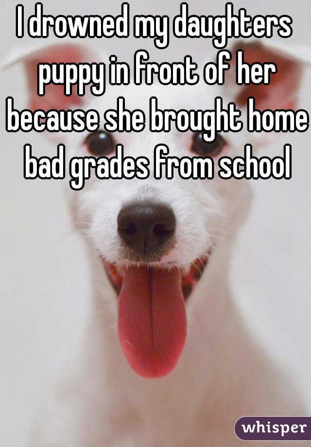 I drowned my daughters puppy in front of her because she brought home bad grades from school