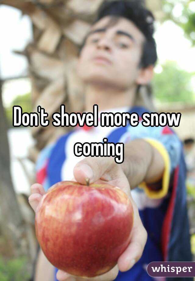 Don't shovel more snow coming