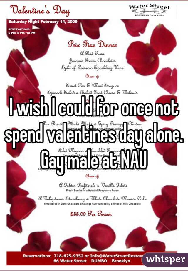 I wish I could for once not spend valentines day alone.  
Gay male at NAU