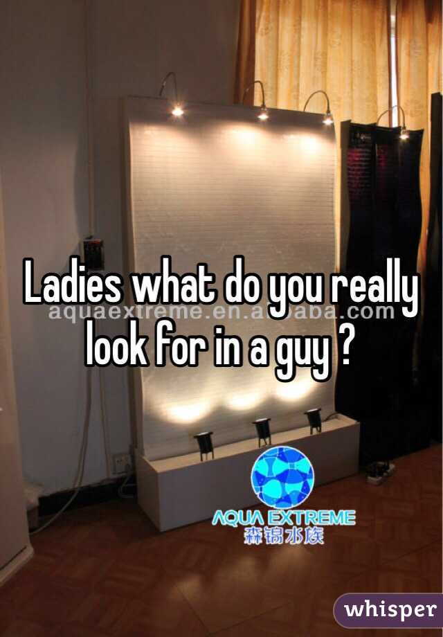 Ladies what do you really look for in a guy ? 