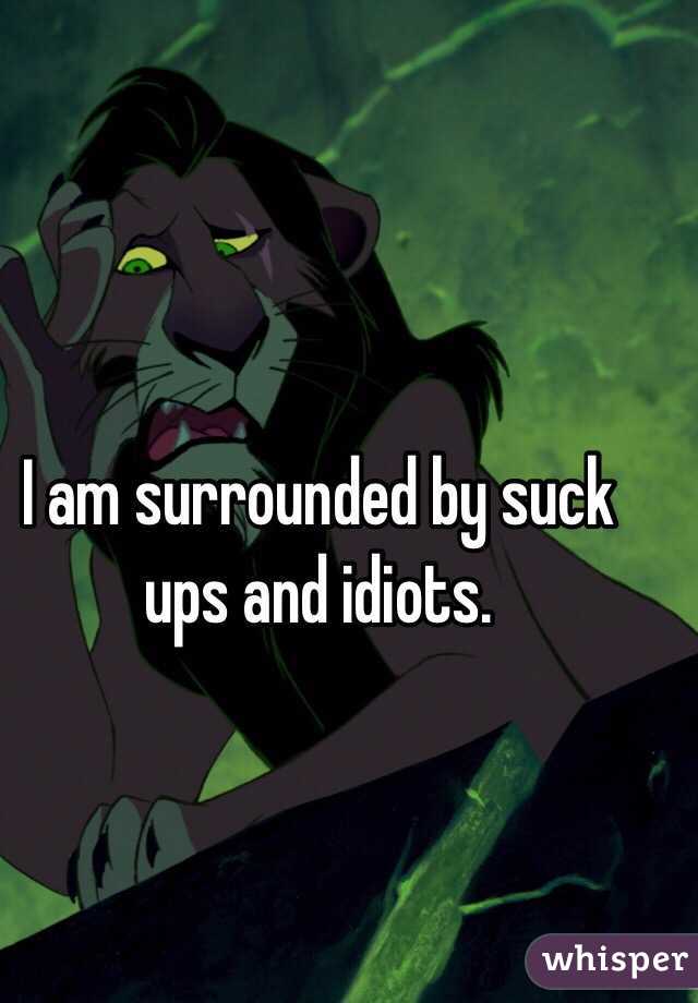 I am surrounded by suck ups and idiots. 