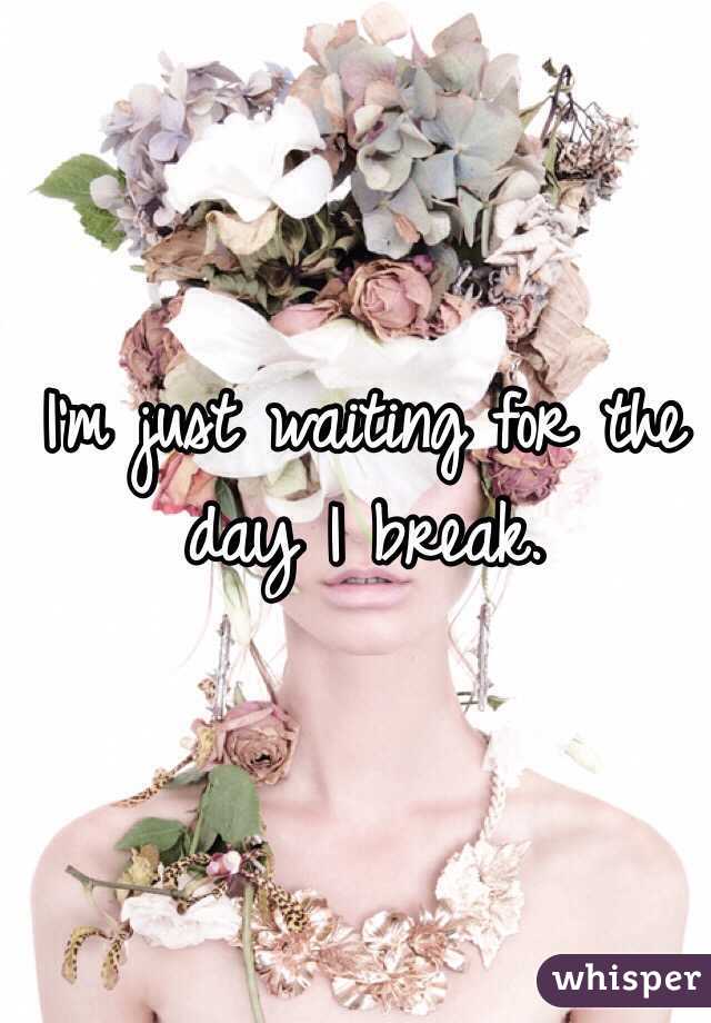 I'm just waiting for the day I break.