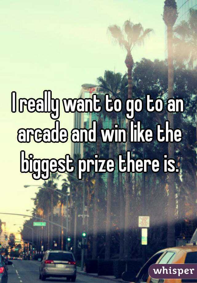 I really want to go to an arcade and win like the biggest prize there is.