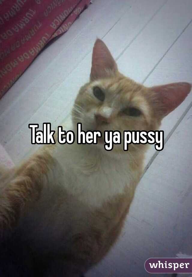 Talk to her ya pussy