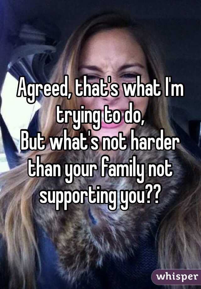 Agreed, that's what I'm trying to do, 
But what's not harder than your family not supporting you??