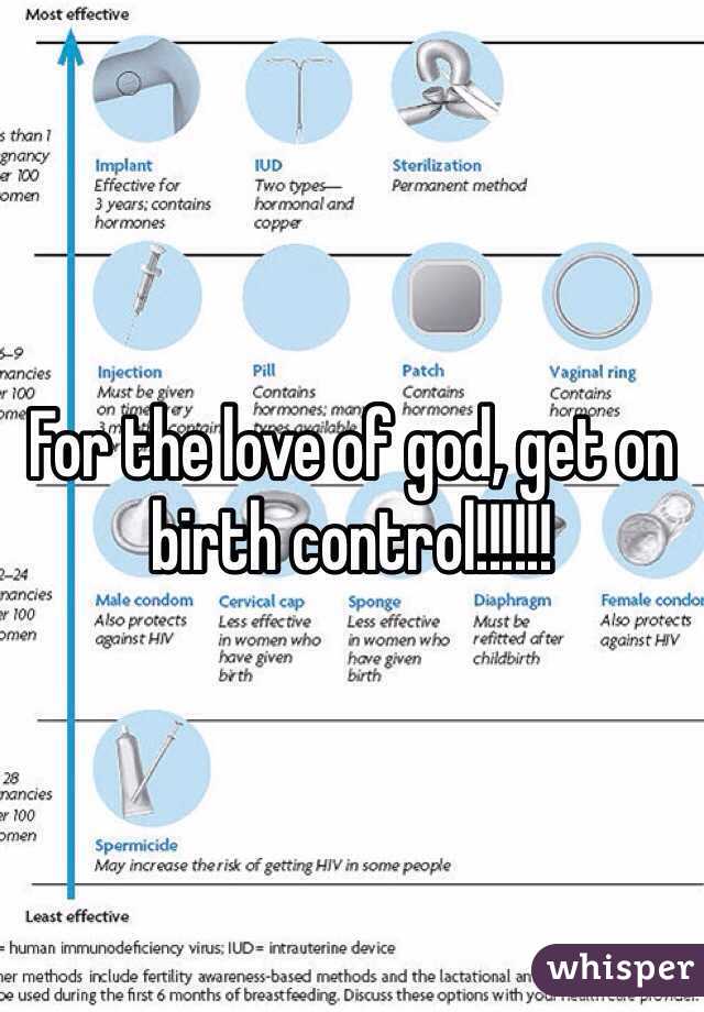 For the love of god, get on birth control!!!!!!