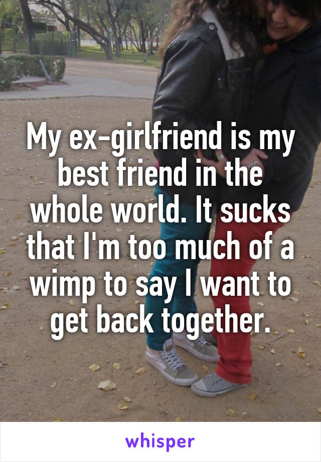 My ex-girlfriend is my best friend in the whole world. It sucks that I'm too much of a wimp to say I want to get back together.