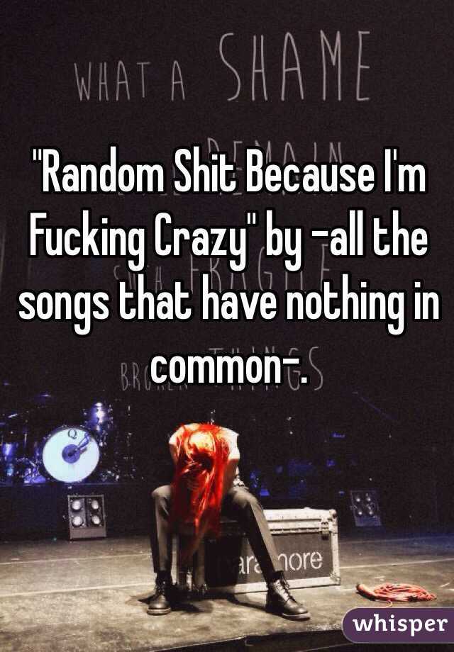 "Random Shit Because I'm Fucking Crazy" by -all the songs that have nothing in common-.