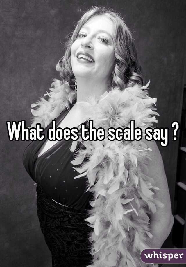 What does the scale say ? 