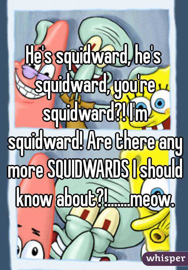 He's squidward, he's squidward, you're squidward?! I'm squidward! Are there any more SQUIDWARDS I should know about?!.......meow.