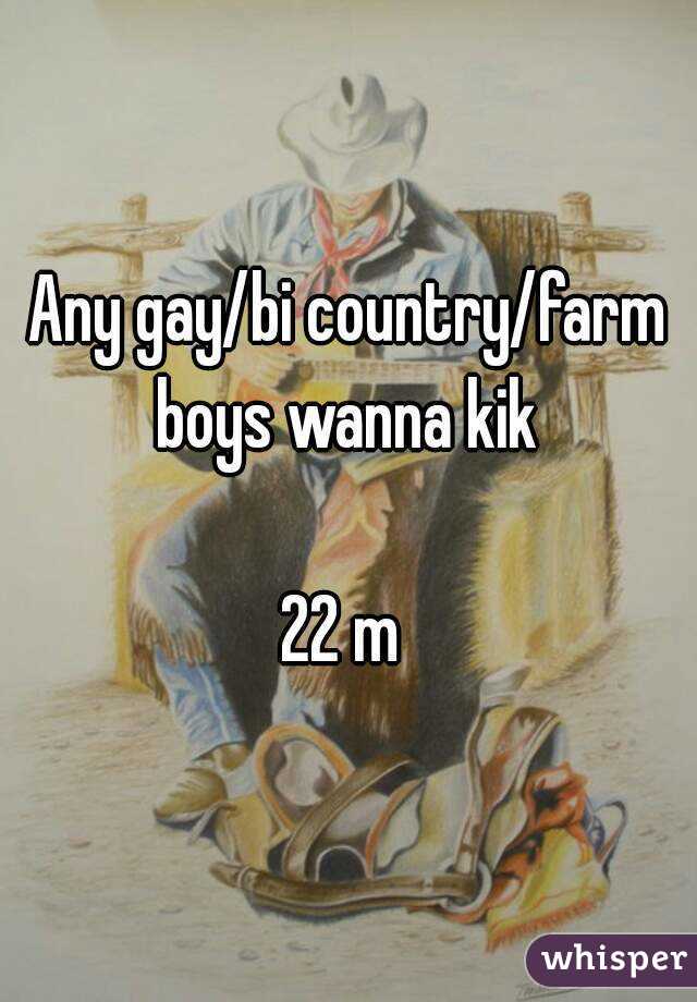 Any gay/bi country/farm boys wanna kik 

22 m 