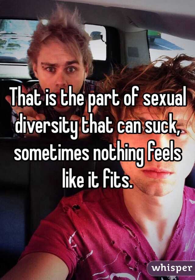 That is the part of sexual diversity that can suck, sometimes nothing feels like it fits. 