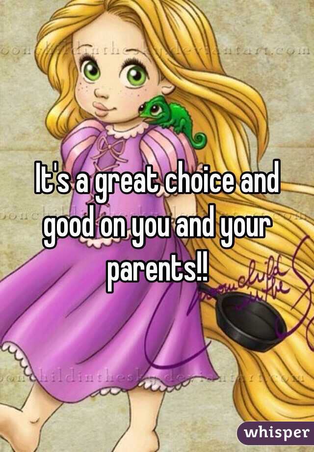 It's a great choice and good on you and your parents!!