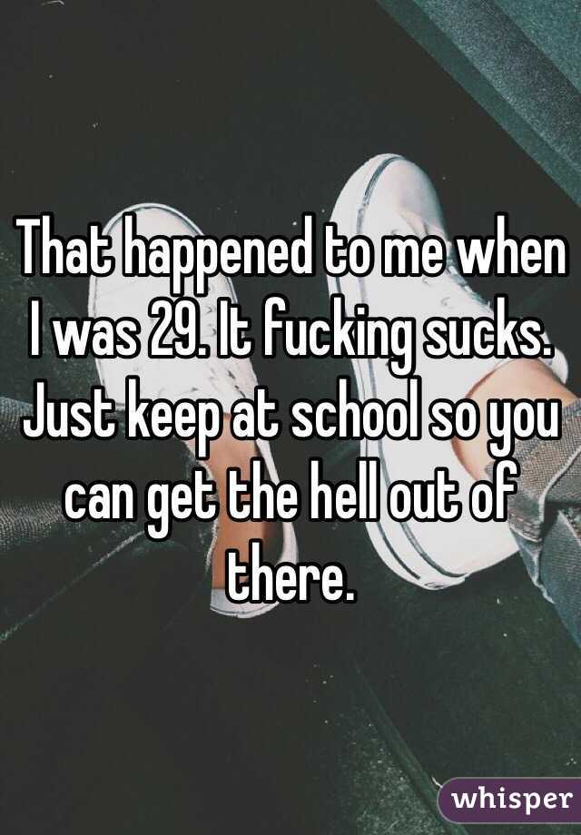 That happened to me when I was 29. It fucking sucks. Just keep at school so you can get the hell out of there. 