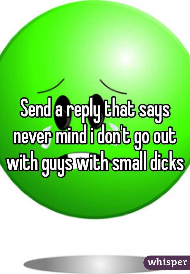 Send a reply that says never mind i don't go out with guys with small dicks 