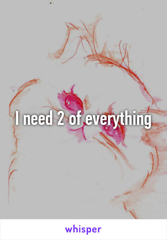 I need 2 of everything
