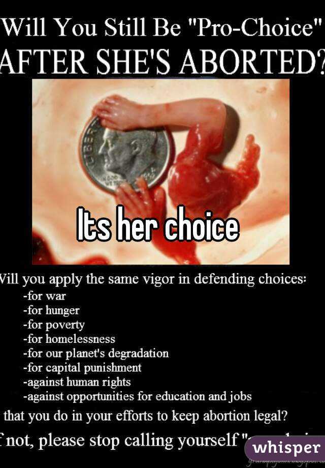 Its her choice 