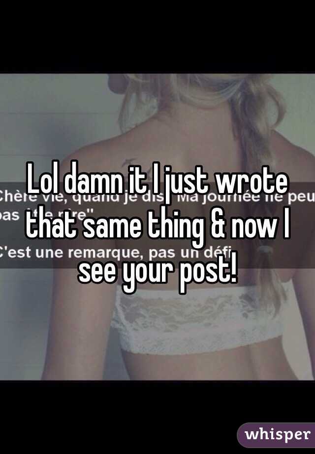 Lol damn it I just wrote that same thing & now I see your post!