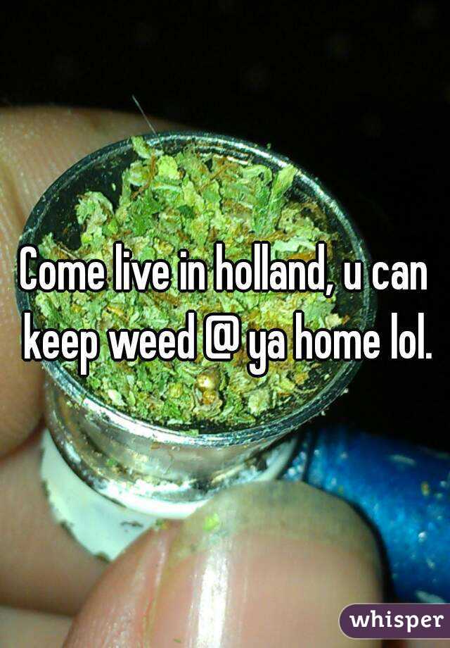 Come live in holland, u can keep weed @ ya home lol.