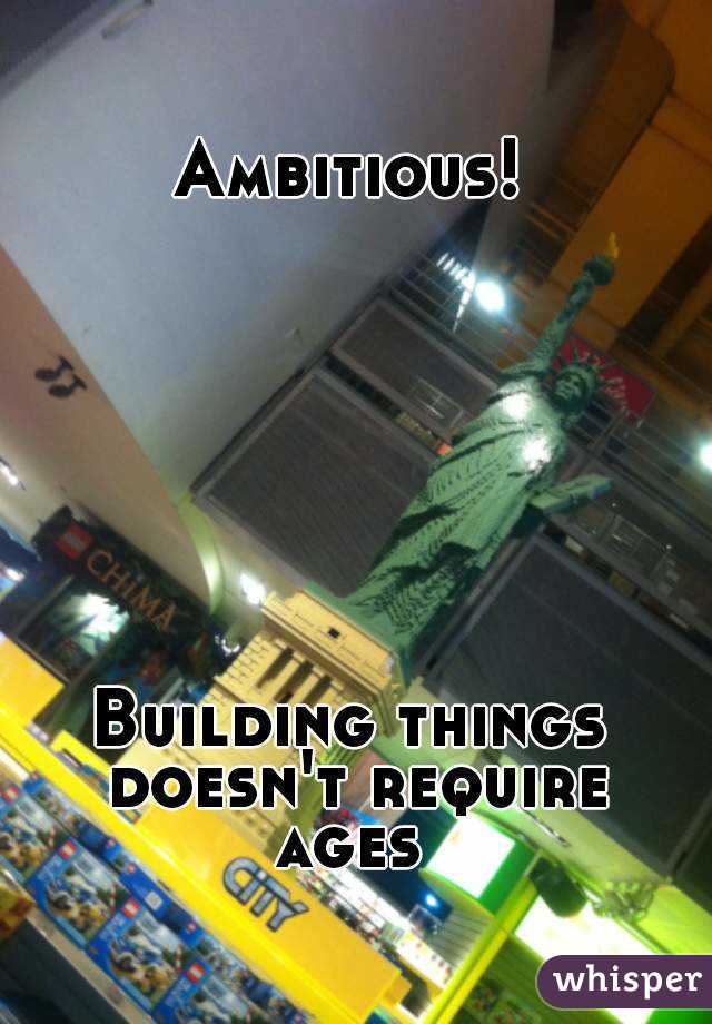 Ambitious!








Building things doesn't require ages 