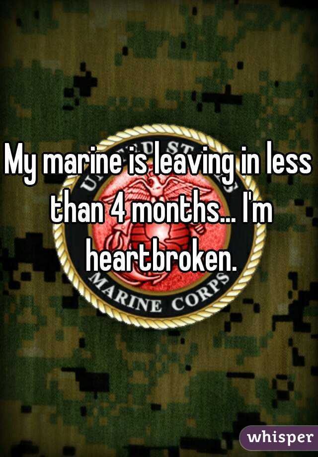 My marine is leaving in less than 4 months... I'm heartbroken.